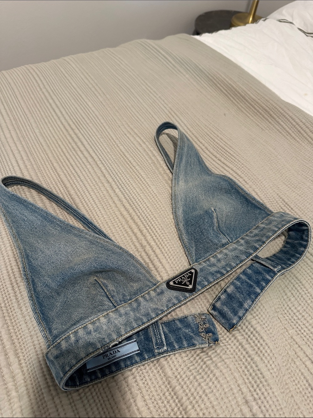 Prada Denim Bralette Crop Top - Picture 1 of 6